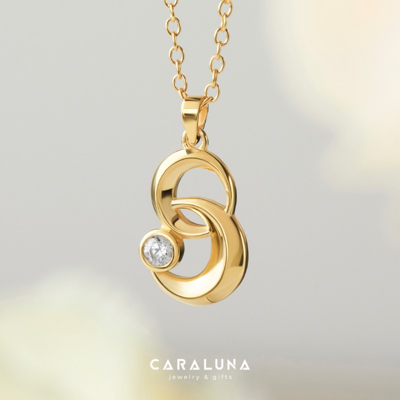 Dây chuyền Bạc 925 Vòng Tròn Lồng Đính Đá Gắn Kết Moon & Star - VYN39