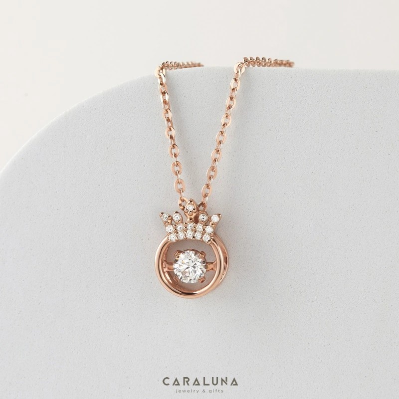 Dây Chuyền Bạc 925 Vương Miện Đá Nhảy My Queen - VYN13