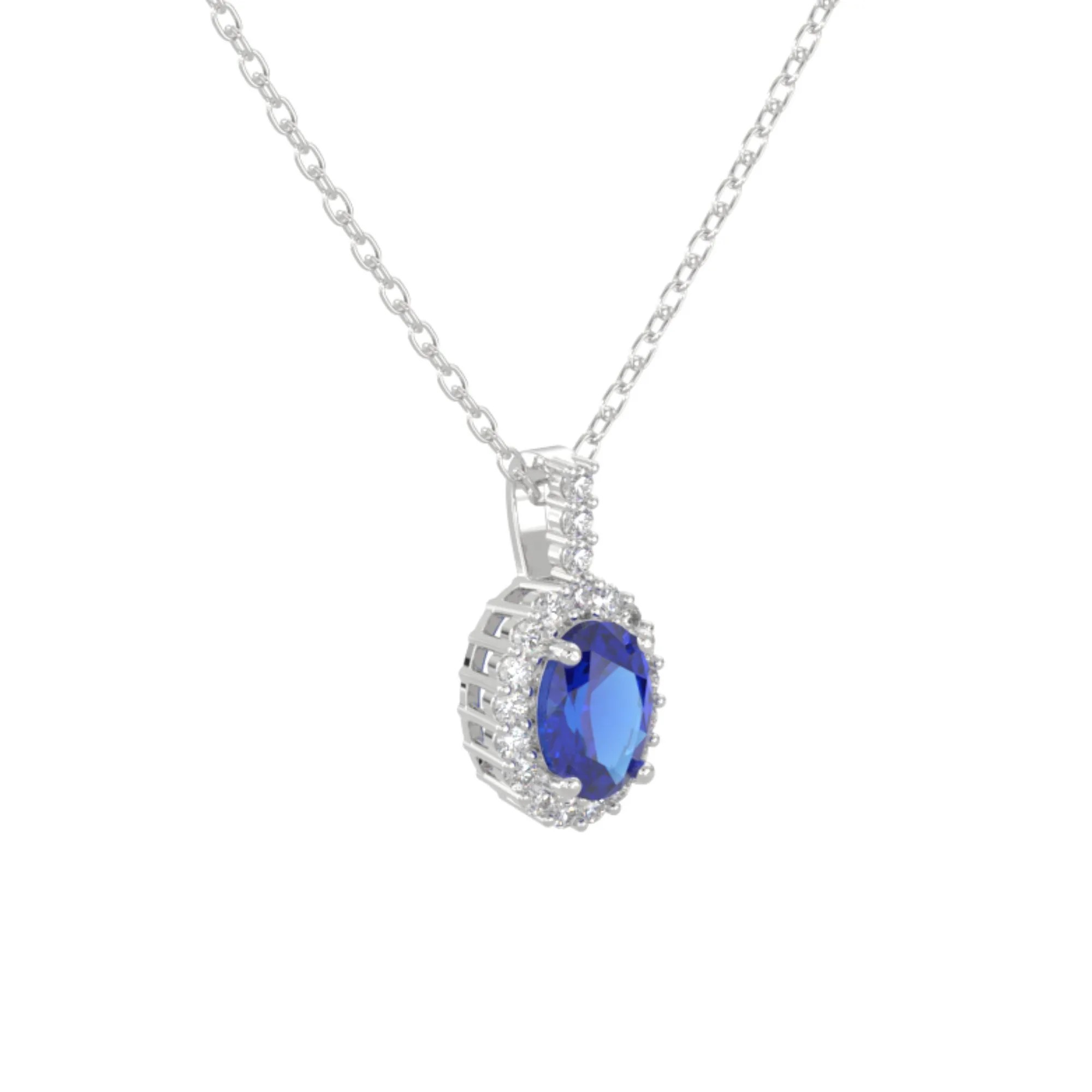 Dây Chuyền Đá Quý Sapphire Xanh - VHN01-04