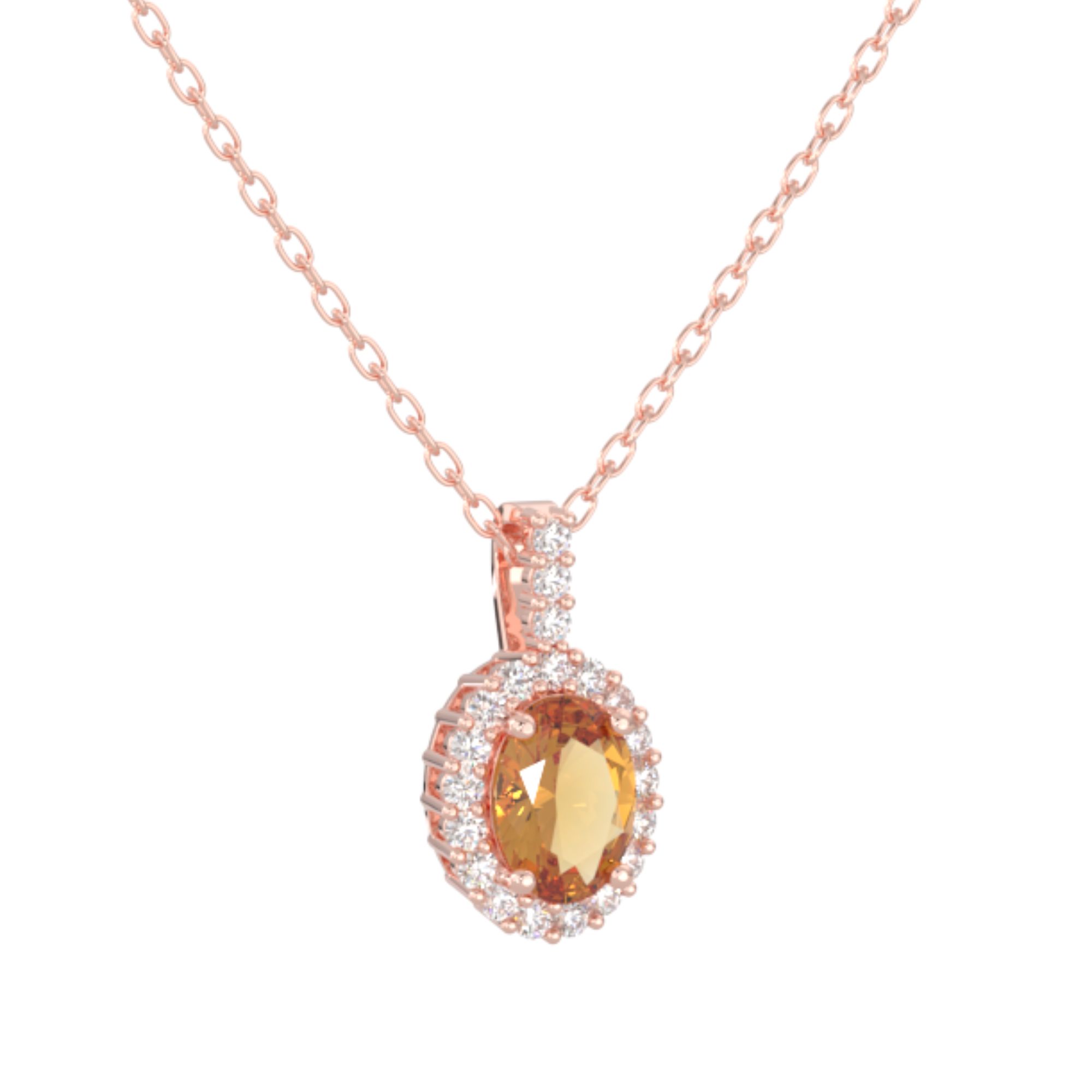 Dây Chuyền Đá Quý Citrine Vàng - VHN01-01