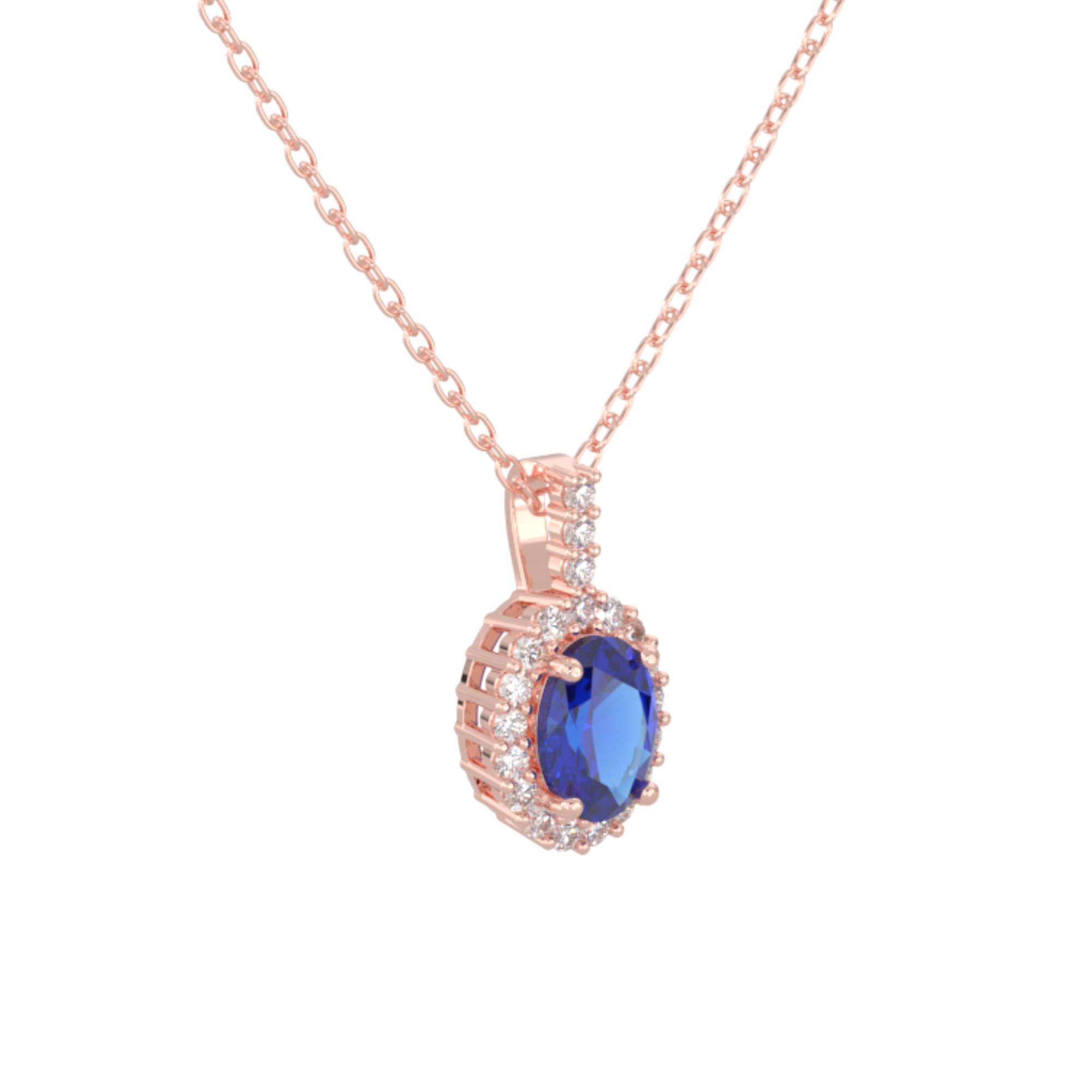 Dây Chuyền Đá Quý Sapphire Xanh - VHN01-04