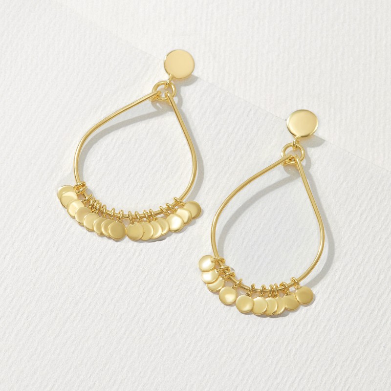 Hoa Tai Bạc 925 Treo Giọt Nước - Charm Tròn Nhỏ Teardrop - VSE506