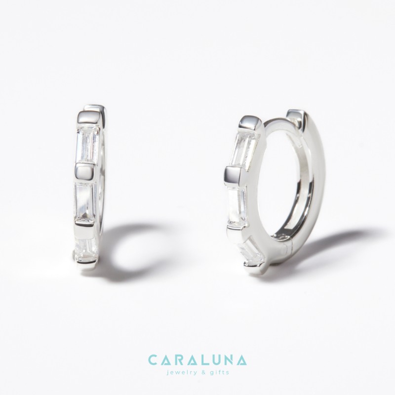 Hoa Tai Bạc 925 Đính Đá Classic - Small Hoop - Timeless - VYE504