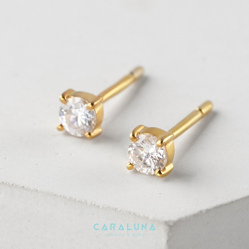 Hoa Tai Bạc 925 Nụ Đá Minimalist Studs - BE13-2