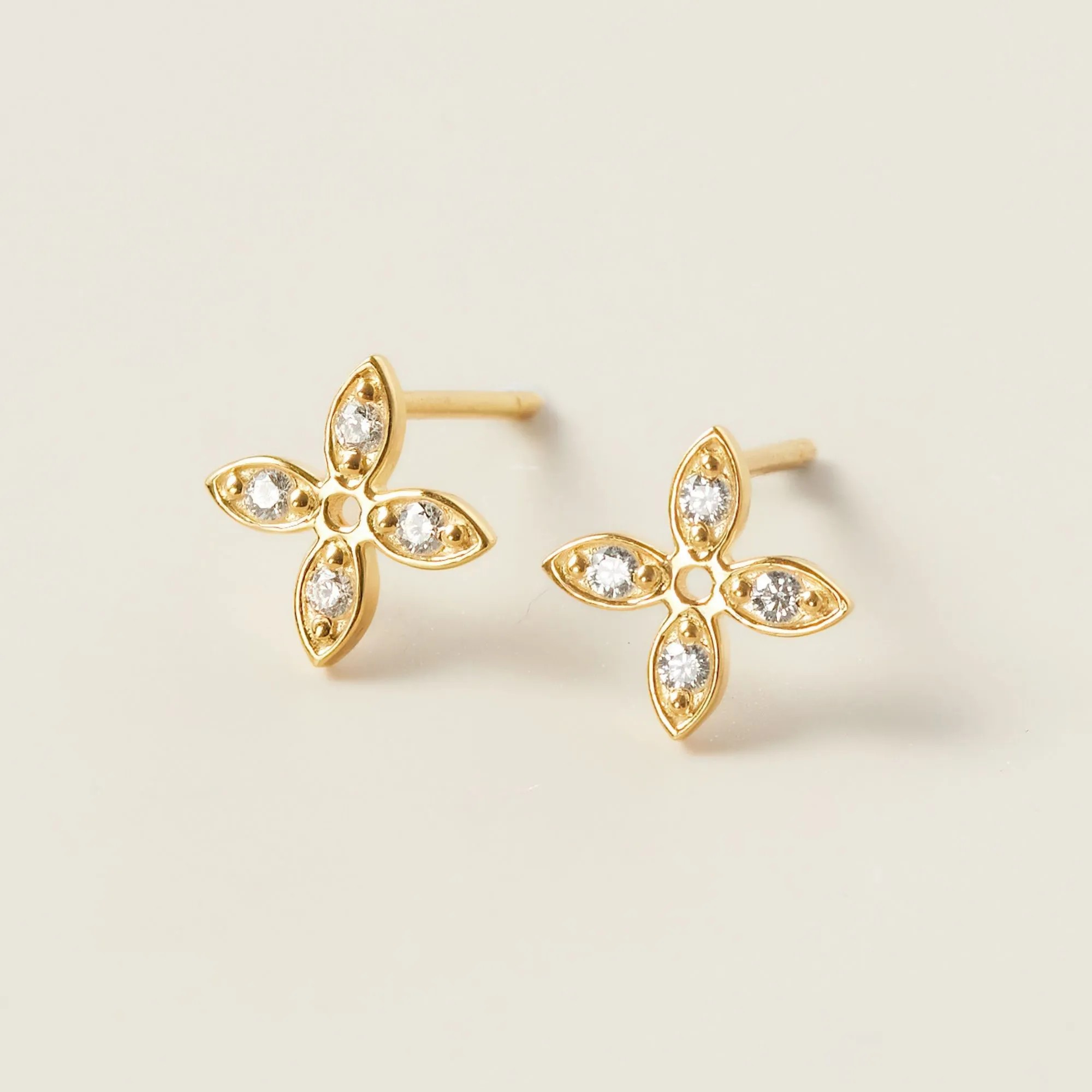 Khuyên Tai Stud Bạc 925 Cỏ 4 Lá May Mắn - Tiny 4 Leaf Clover - VGE19