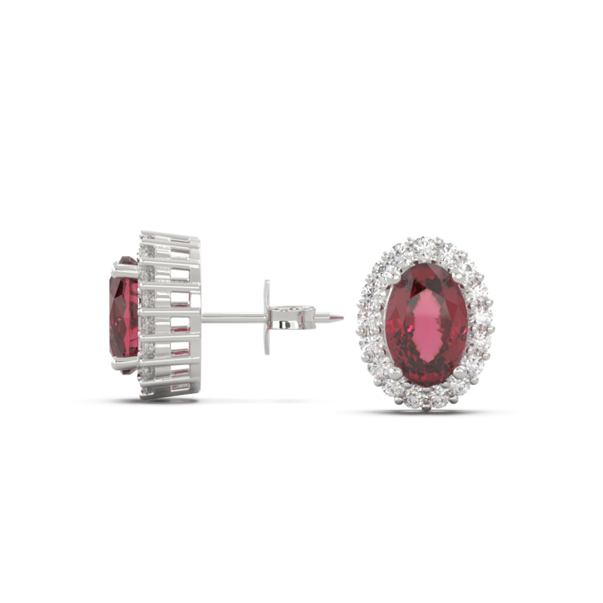 Bông Tai Đá Quý Ruby Đỏ - VHE01-03