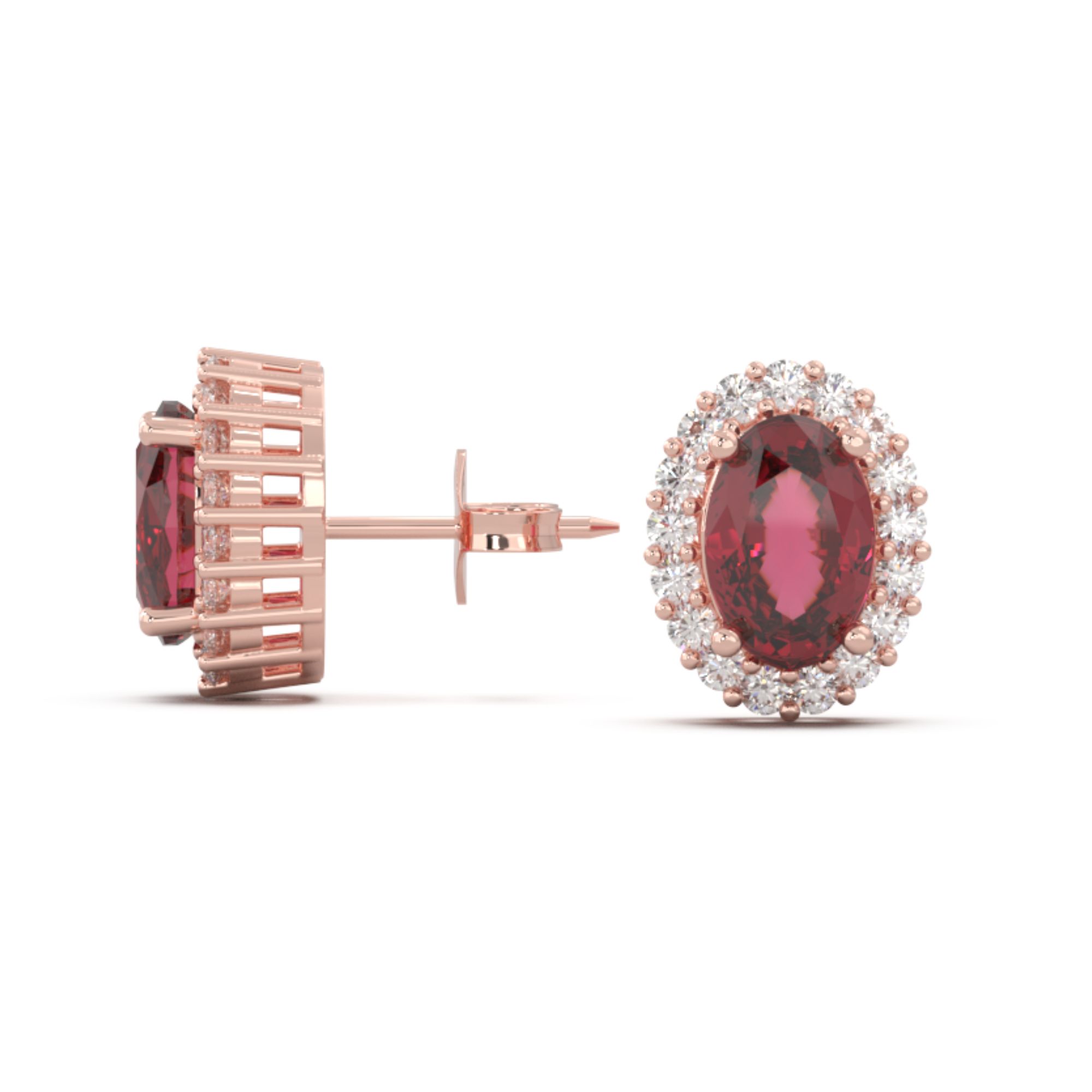 Bông Tai Đá Quý Ruby Đỏ - VHE01-03