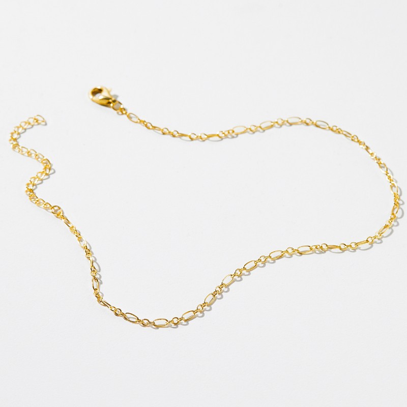 Lắc Chân Bạc 925 Xích Oval Tròn Xen Kẽ Chain Anklet - VCA02