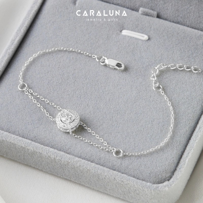 Lắc Tay Bạc 925 Tròn Đính Đá Lấp Lánh Crystal Love - VYB30