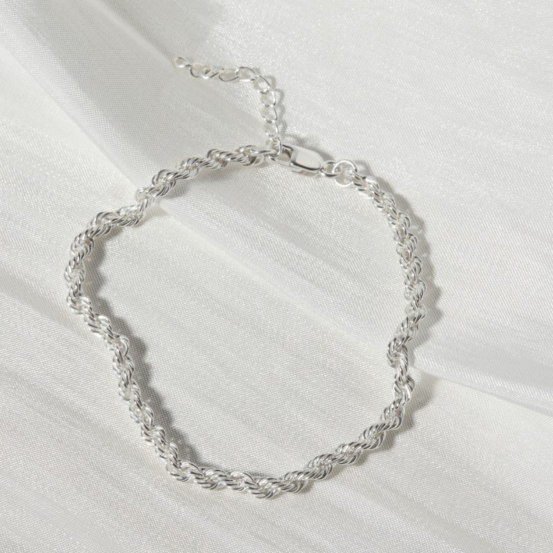 Lắc Tay Bạc 925 Trơn Xoắn Twist - VCB03