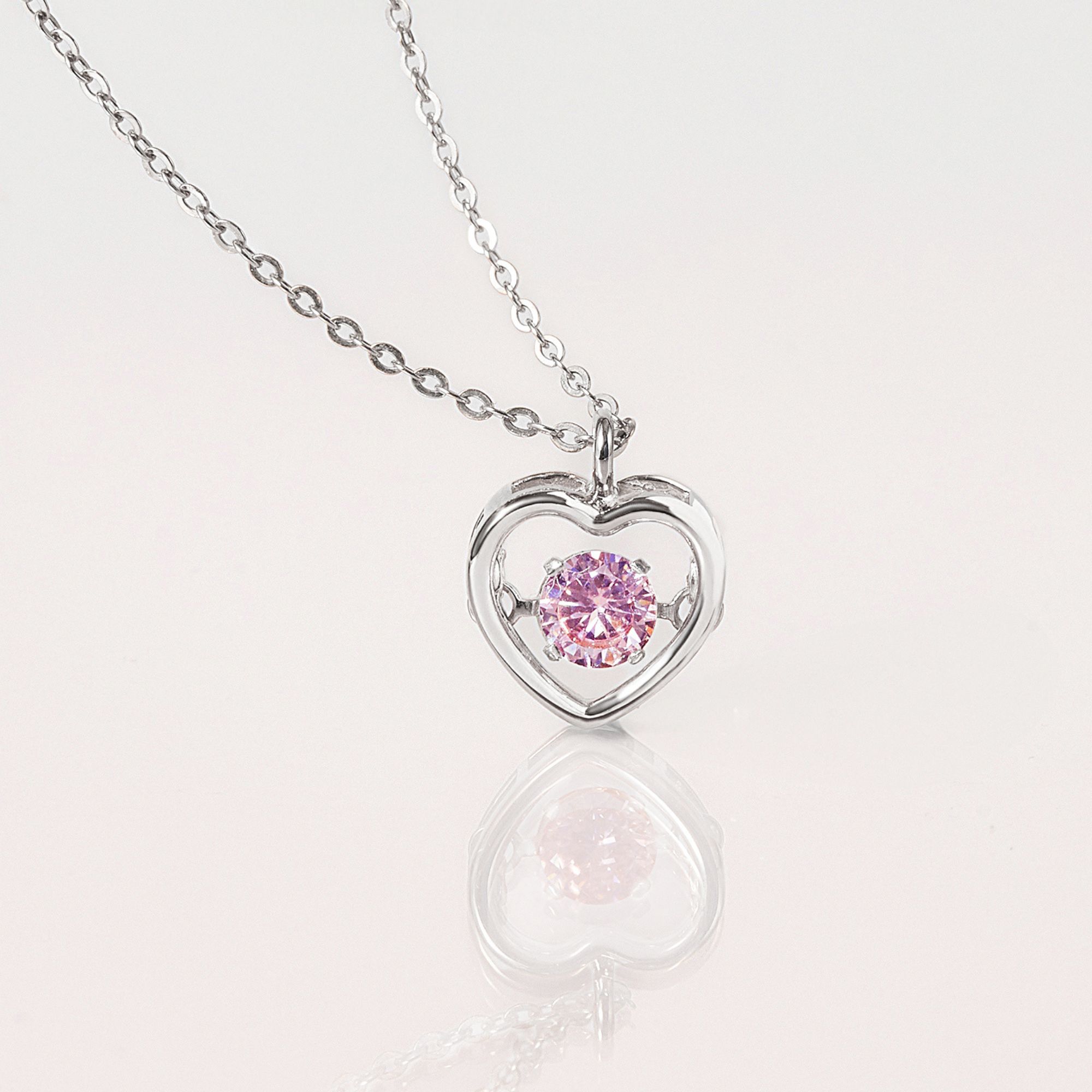 Quà Tặng 8/3 Dây Chuyền Bạc 925 Trái Tim Đá Nhảy Bling Heart - VYN62