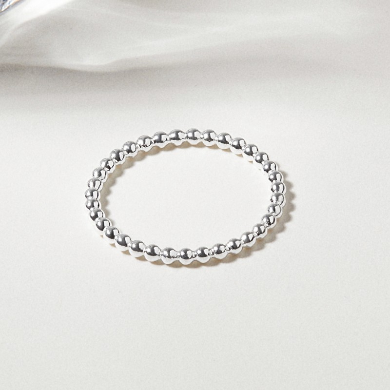 Nhẫn Bạc 925 Bi Mảnh Beaded Ring - VCR11