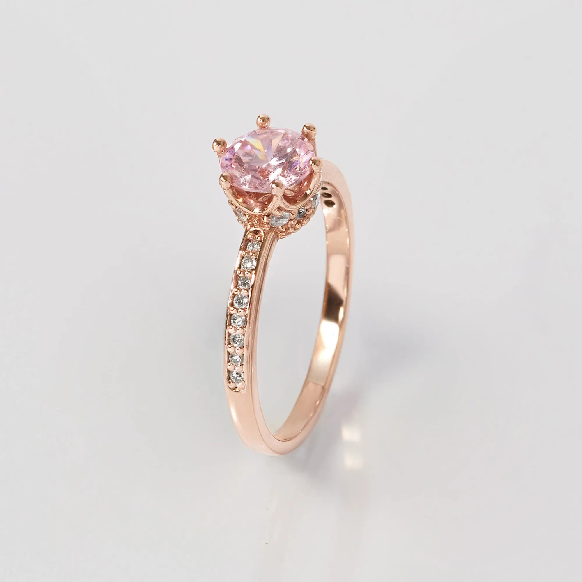 Nhẫn Bạc 925 Đá CZ Tròn Vương Miện Lấp Lánh Crown Ring - VCR16-CZ