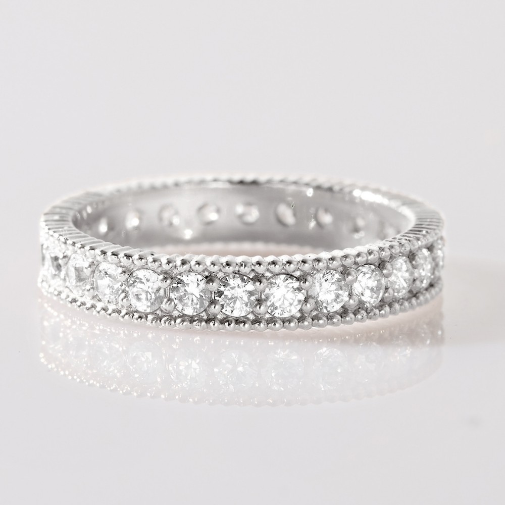 Nhẫn Bạc 925 Đính Đá Full Vòng Bi Oval Eternity Ring - VGR17