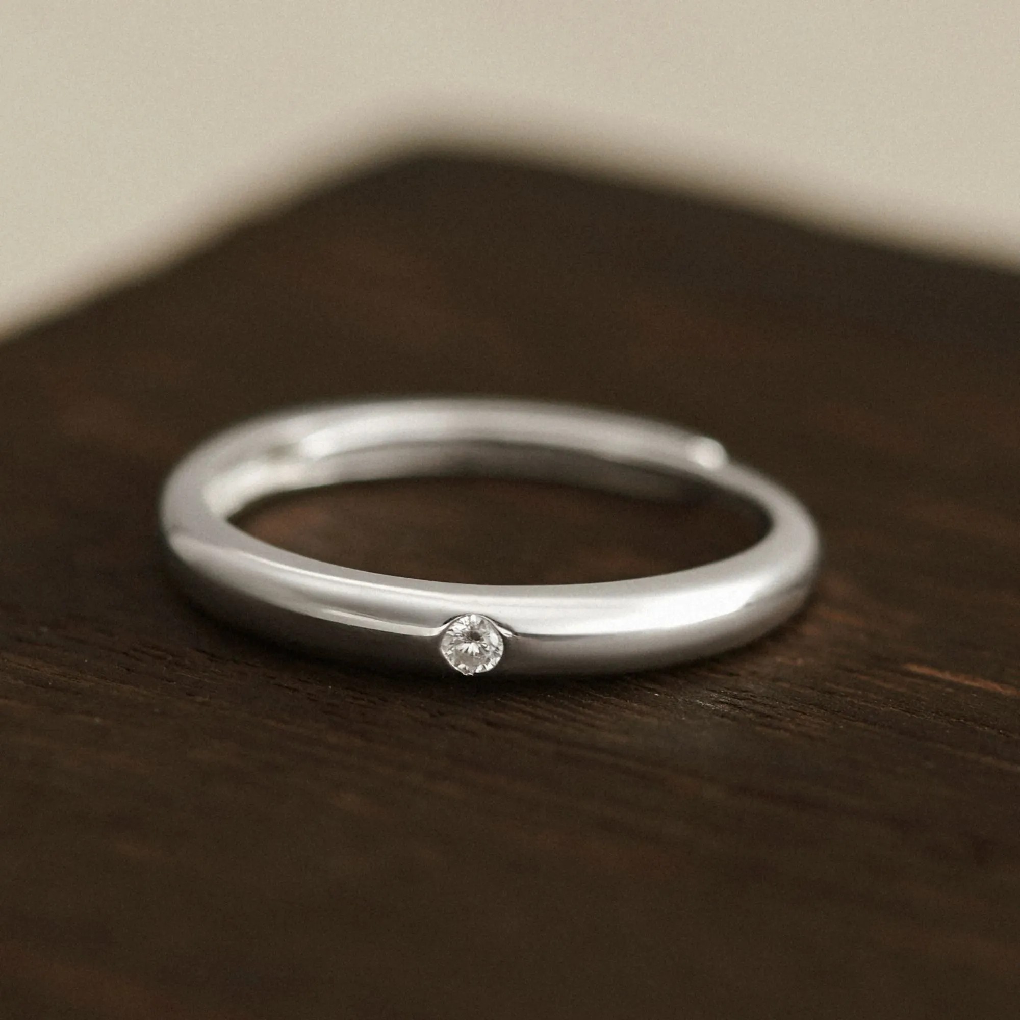 Nhẫn Freesize Bạc 925 Đính Đá Chìm Classic Cho Nam Đeo Cặp Đôi - VCR509