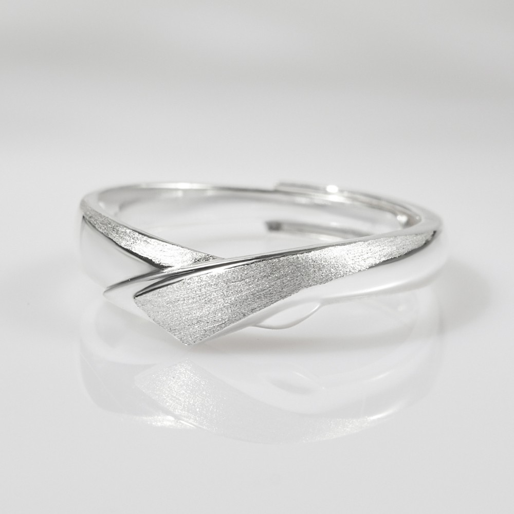 Nhẫn Freesize Bạc 925 Lượn Sóng Cho Nam Đeo Cặp Đôi Wave Love - VYR11