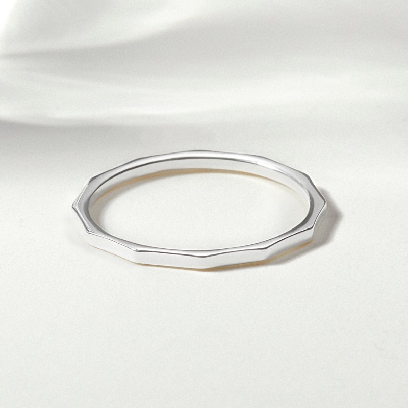 Nhẫn Trơn Bạc 925 Vát Cạnh Dainty Ring - VCR03