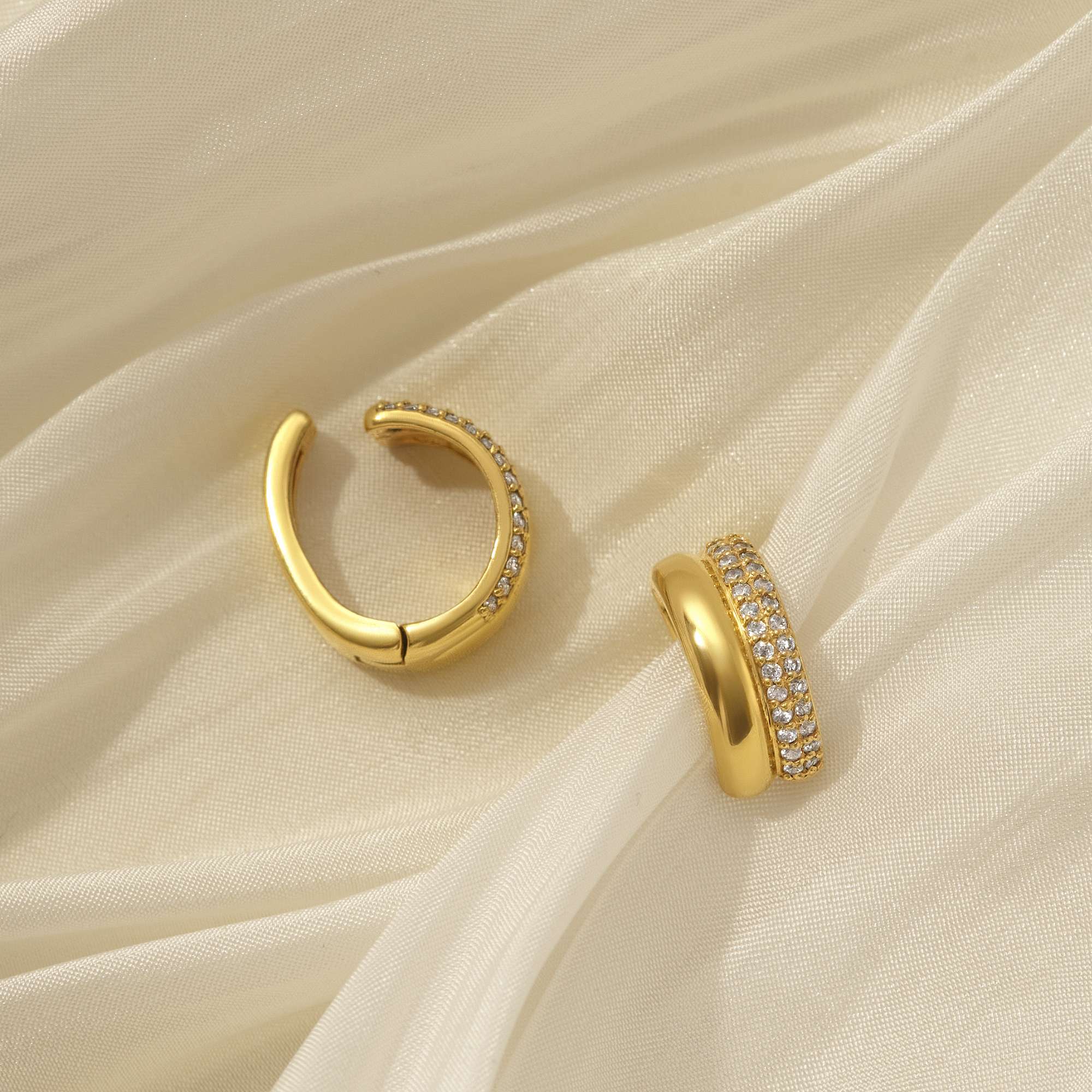 (1 Cái) Khuyên Tai Earcuff Bạc 925 Dáng Uốn Lượn Sóng Đính Đá Nắp Bật Cao Cấp - ODE466-L