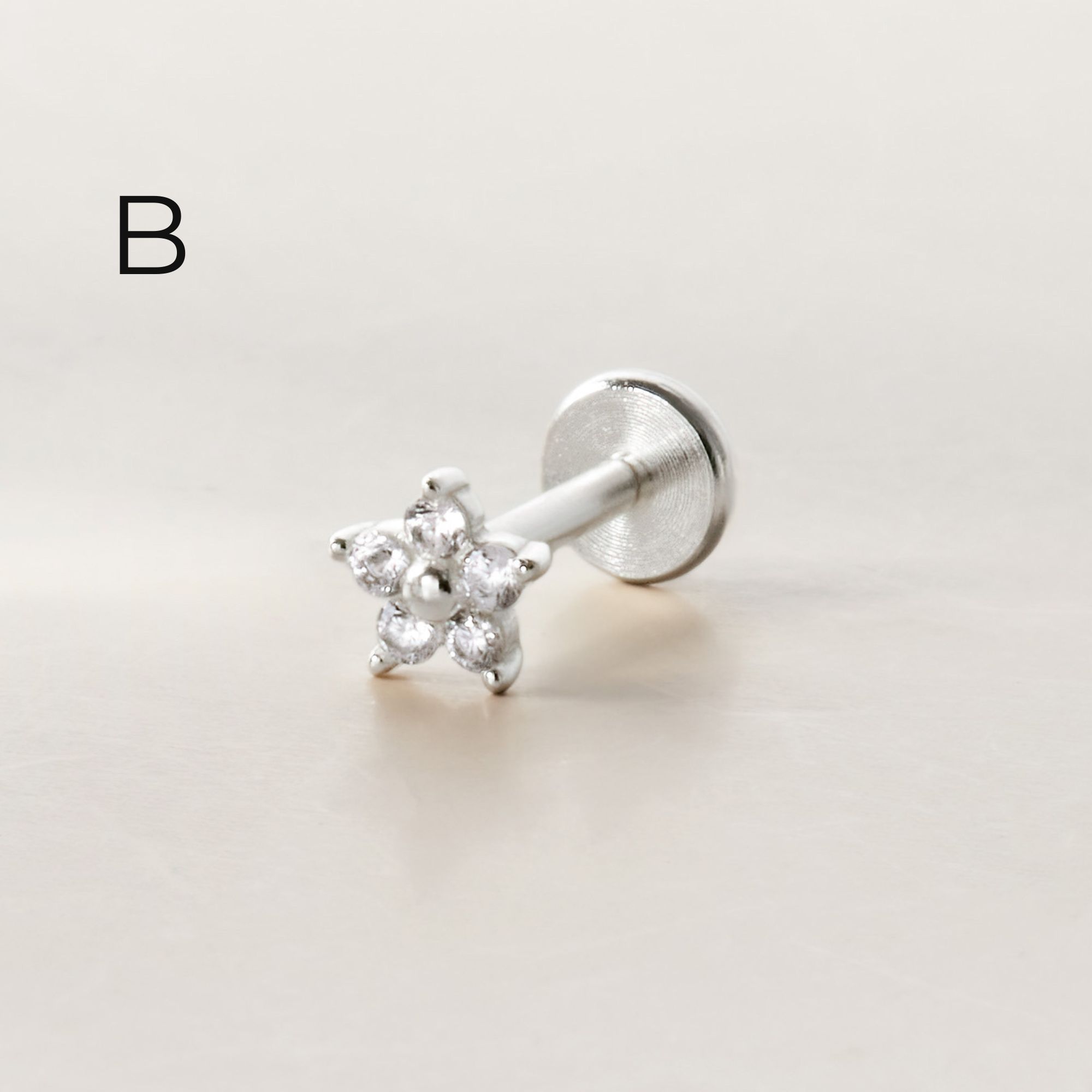 Set Khuyên Tai Chốt Phẳng Bạc 925 Flat Back Classic - Set Bling Studs
