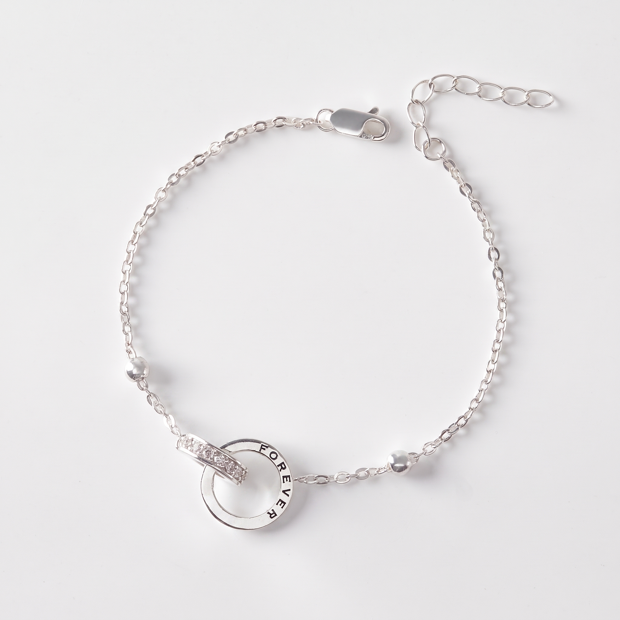Lắc Tay Bạc 925 Đính Đá Vòng Tròn Lồng Tình Yêu Cho Nữ Eternity Love - VYB29