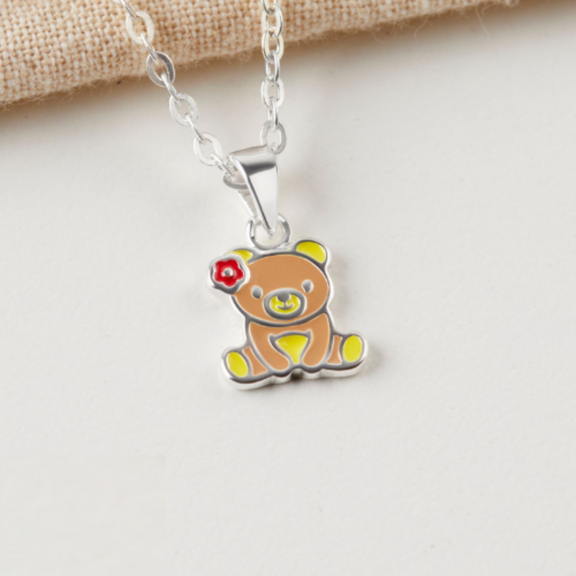 Dây Chuyền Gắn Charm Hình Gấu Đáng Yêu Cho Bé Gái - VKN501