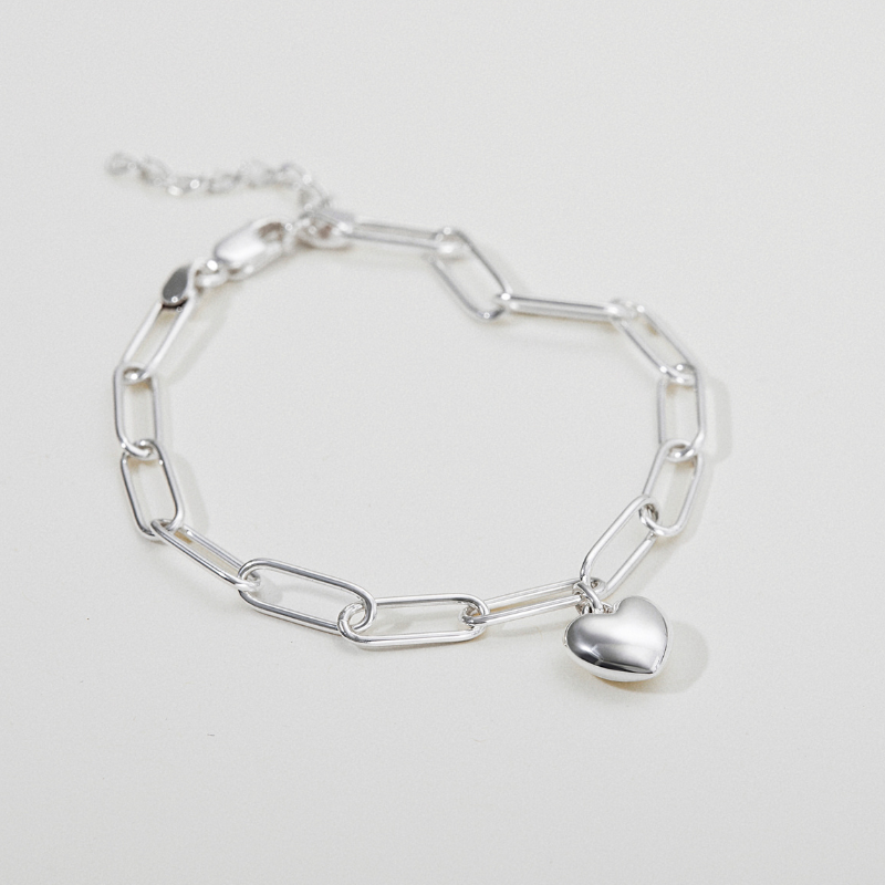 Lắc Tay Bạc 925 Tim Phồng Puffed Heart - VCB08