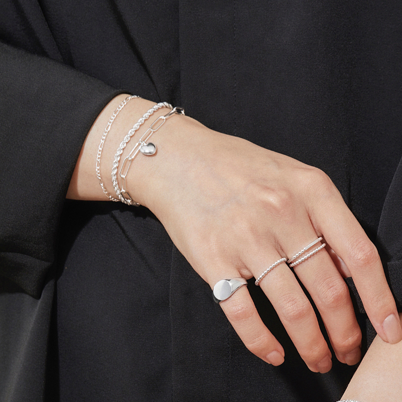 Lắc Tay Bạc 925 Tim Phồng Puffed Heart - VCB08