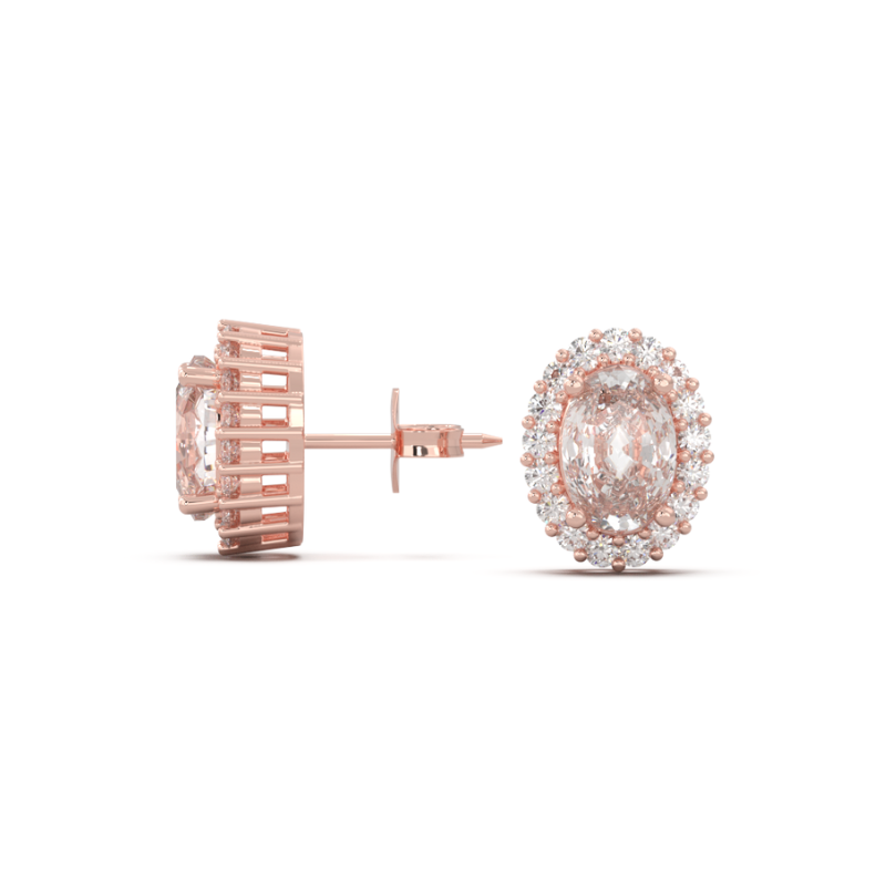 Hoa Tai Bạc 925 Nụ Oval Đính Đá - Bling Classic - VCE04
