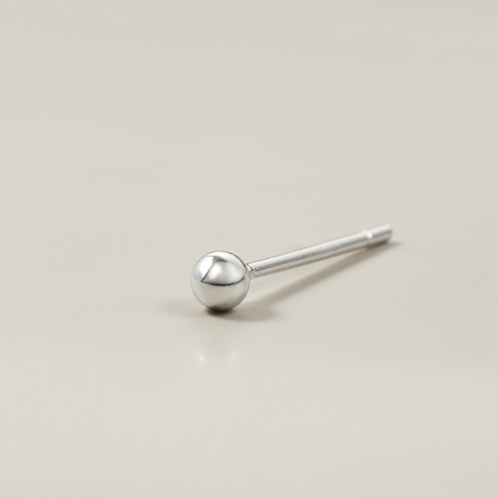 (1 Cái) Khuyên Tai Bạc 925 Nụ Bi Tròn Các Size 2.5-3-4-5 Ly - Ball Stud (Giá 1 chiếc)