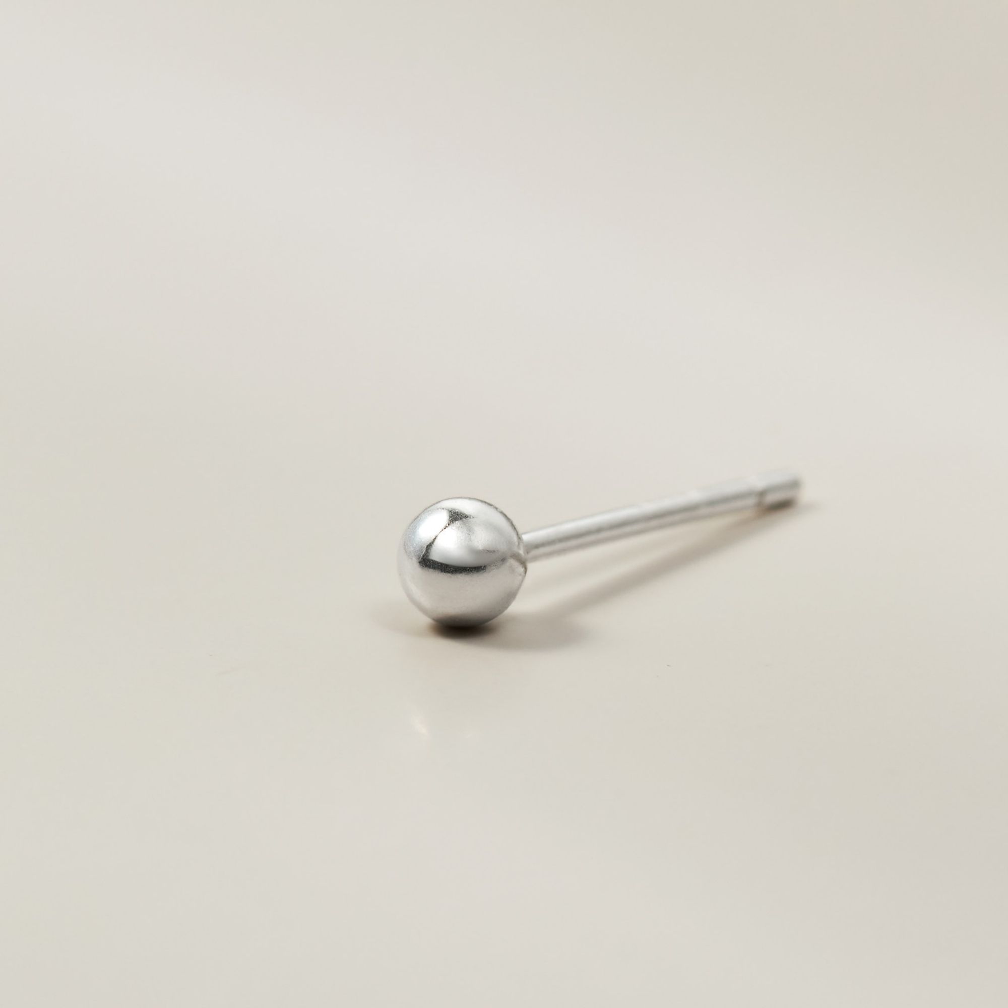 (1 Cái) Khuyên Tai Bạc 925 Nụ Bi Tròn Các Size 2.5-3-4-5 Ly - Ball Stud (Giá 1 chiếc)