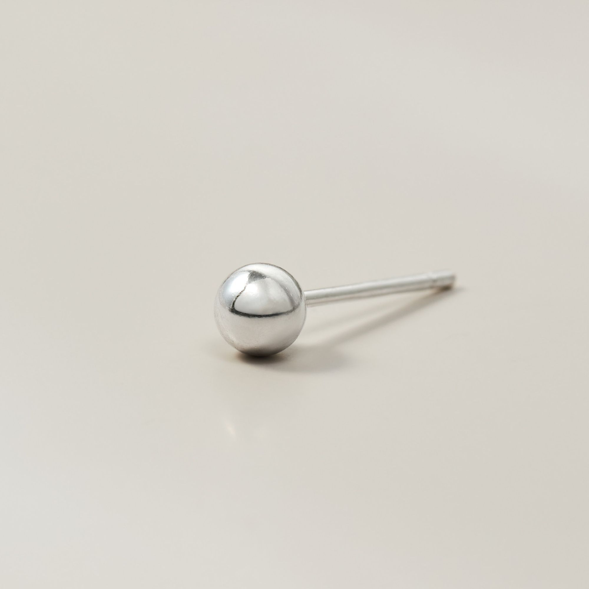 (1 Cái) Khuyên Tai Bạc 925 Nụ Bi Tròn Các Size 2.5-3-4-5 Ly - Ball Stud (Giá 1 chiếc)