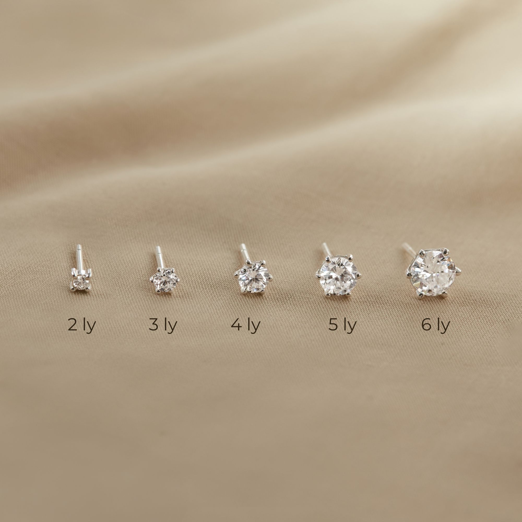 Khuyên Tai Stud Bạc 925 Đính 1 Đá Nhiều Size Basic Stud - VCE30