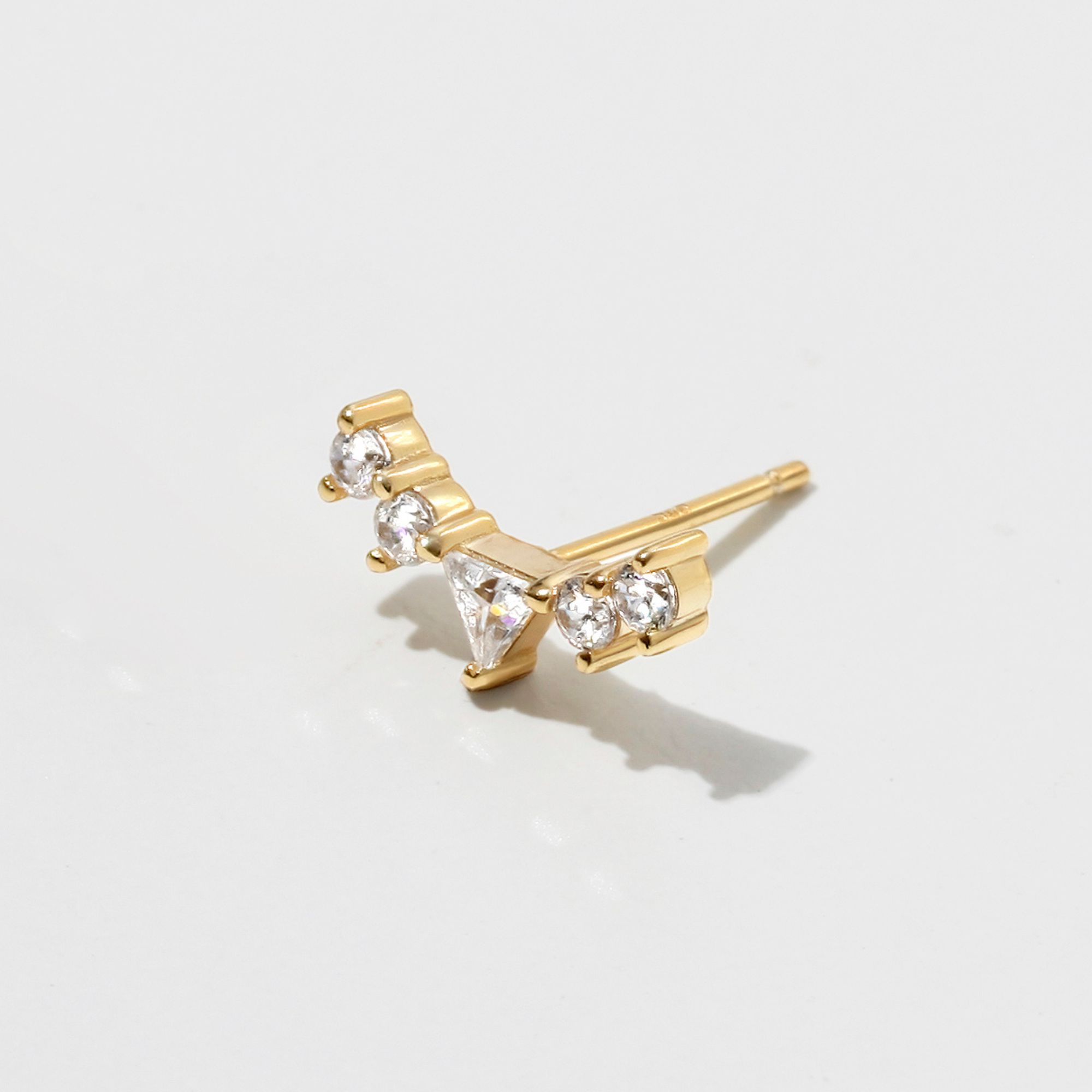 (1 Cái) Khuyên Tai Stud Bạc 925 Hình Hoa Cong Đính Đá Glowy Earrings - VCE508-L