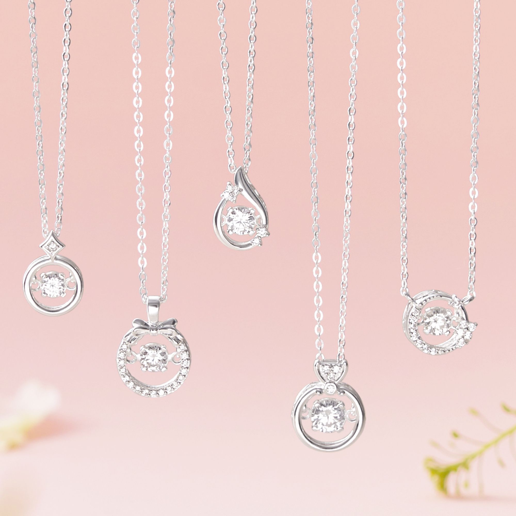 Dây Chuyền Bạc 925 Mặt Tròn Đá Nhảy Hình Ngôi Sao Đính Đá Chủ Kim Cương Moissanite Star Dancing Stone - VCN27-MS