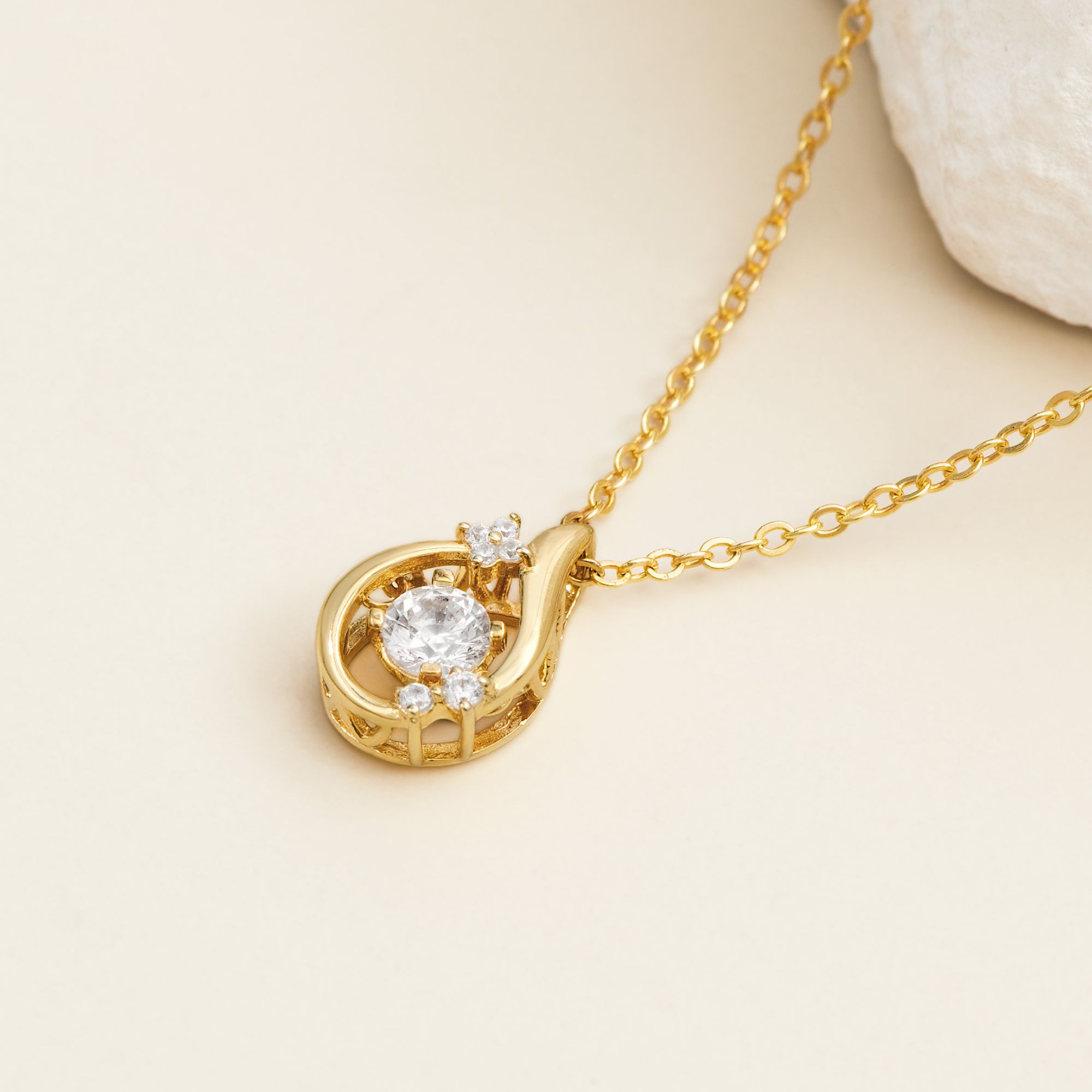 Dây Chuyền Bạc 925 Hình Giọt Nước Đá Nhảy Waterdrop Dancing Stone - VCN28