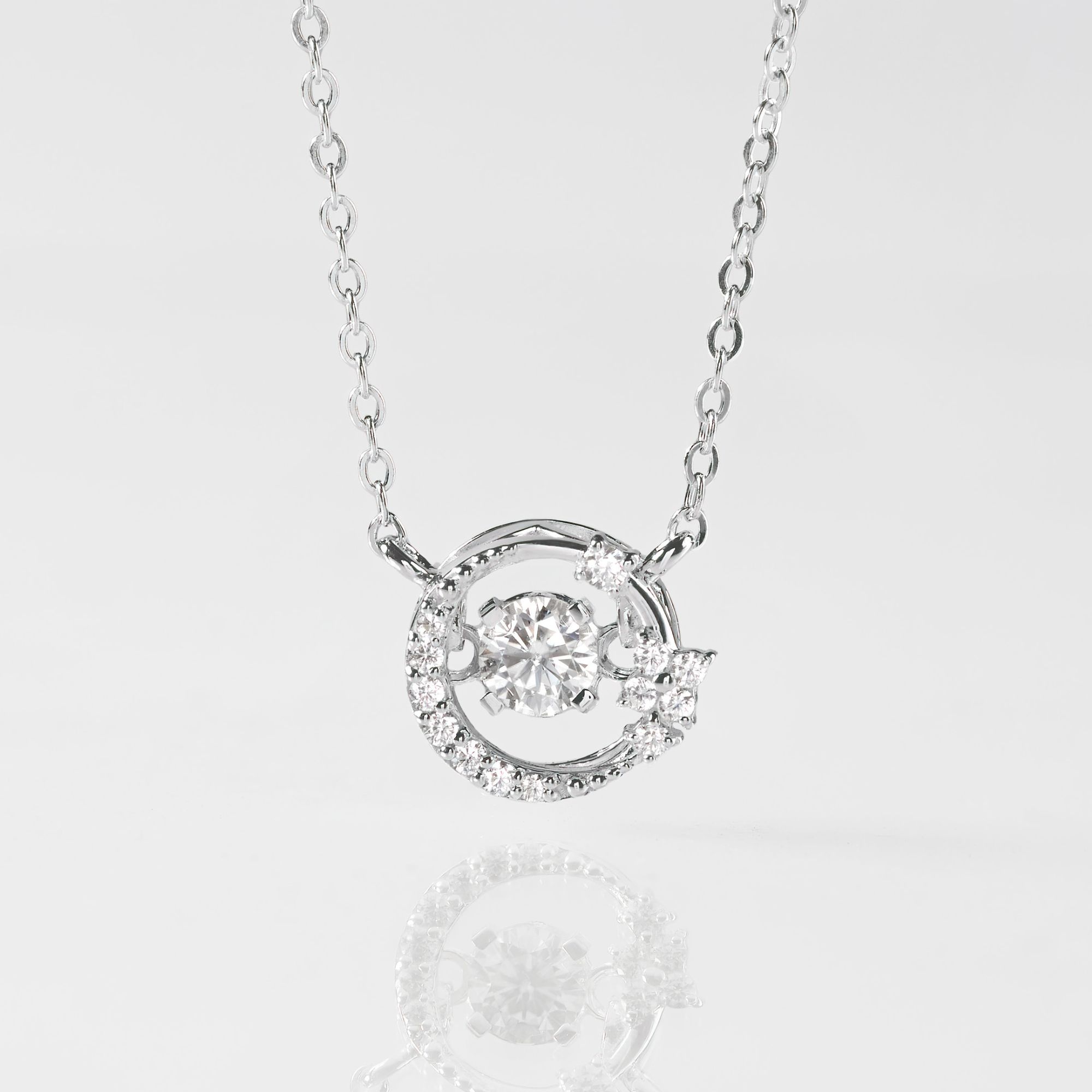 Quà Tặng 8/3 Vòng Cổ Bạc 925 Hình Mặt Trăng Đá Nhảy Moon Dancing Stone - VCN29