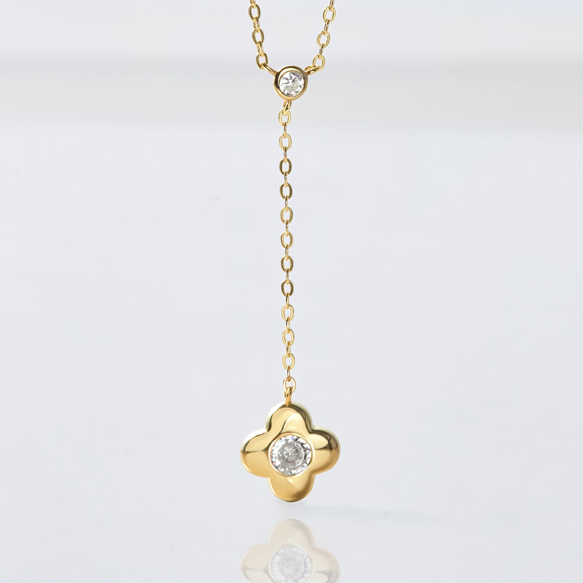 Quà Tặng 8/3 Dây Chuyền Bạc 925 Cỏ 4 Lá Đính Đá Chủ May Mắn 4 Leaf Clover -  VCN503