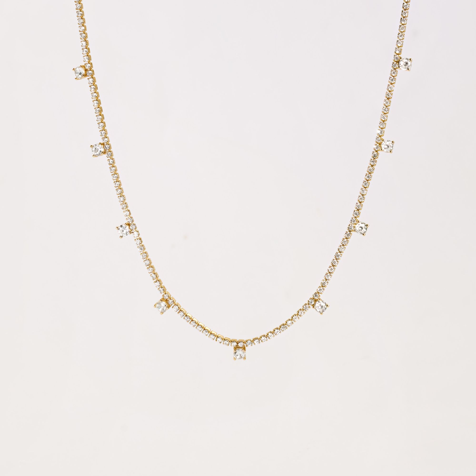 Vòng Cổ Choker Bạc 925 Charm Đá Đi Tiệc Lấp Lánh Tassel Choker - VCN505