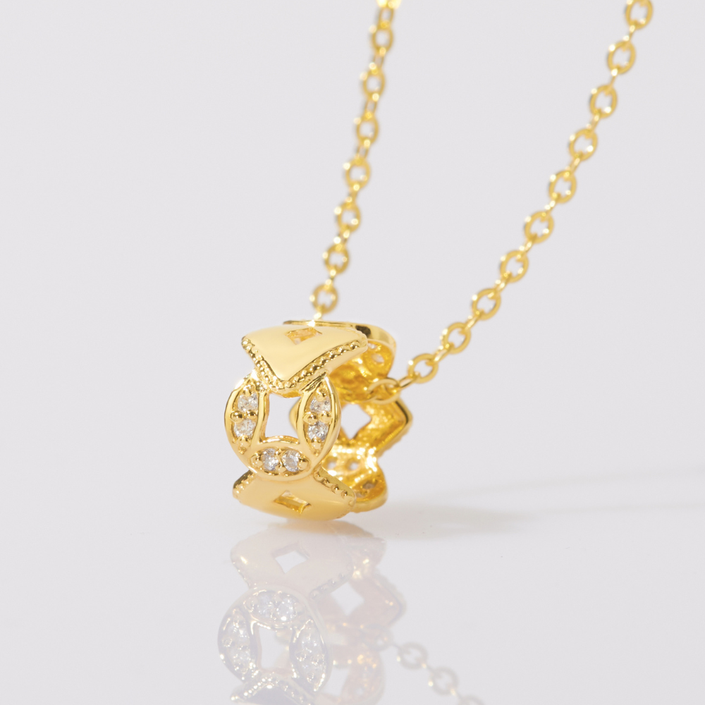 Mặt Dây Chuyền/Charm Kim Tiền Vàng 10K Đính Kim Cương Moissanite Cao Cấp - VCP10V