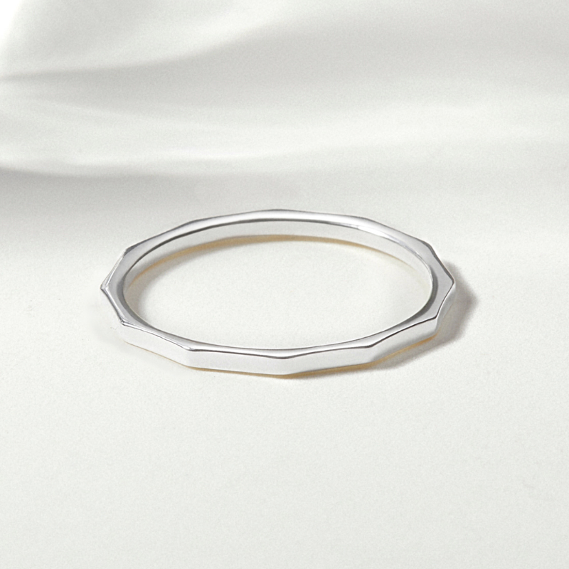 Nhẫn Trơn Bạc 925 Vát Cạnh Dainty Ring - VCR03