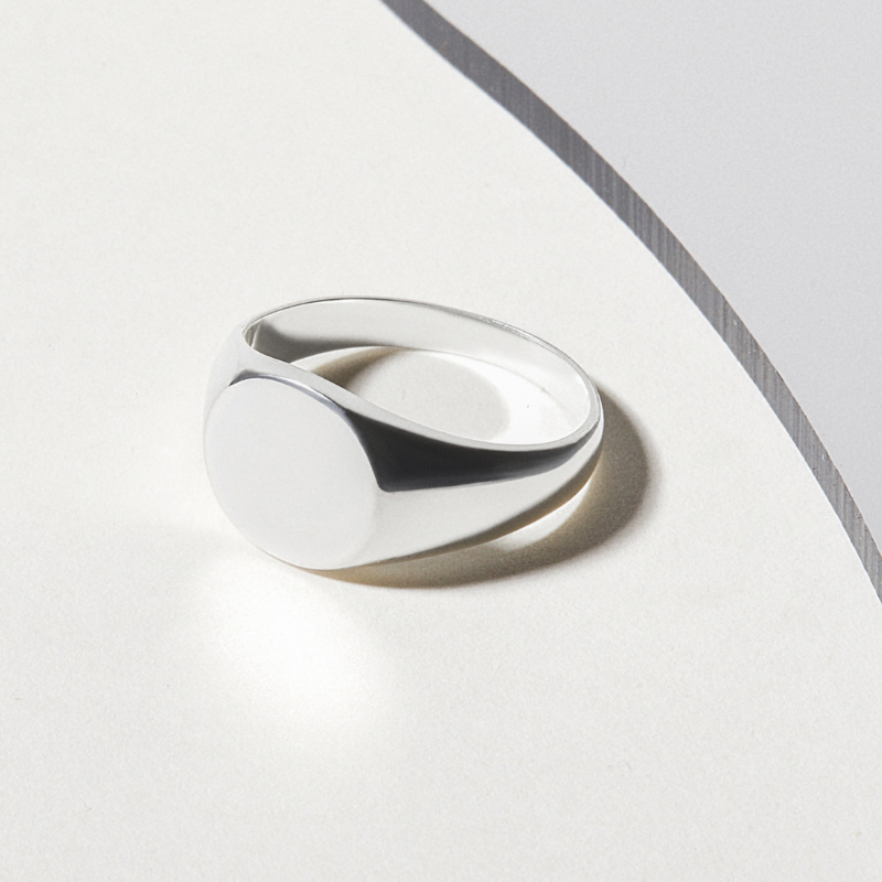 Nhẫn Bạc 925 Mặt Bản Lớn Oval Signet Ring - VCR13