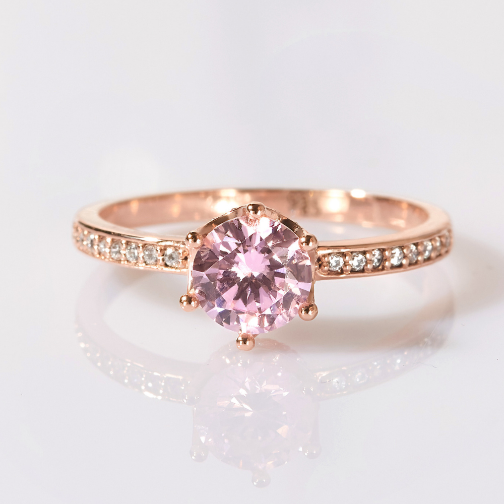 Nhẫn Bạc 925 Đá CZ Tròn Vương Miện Lấp Lánh Crown Ring - VCR16-CZ