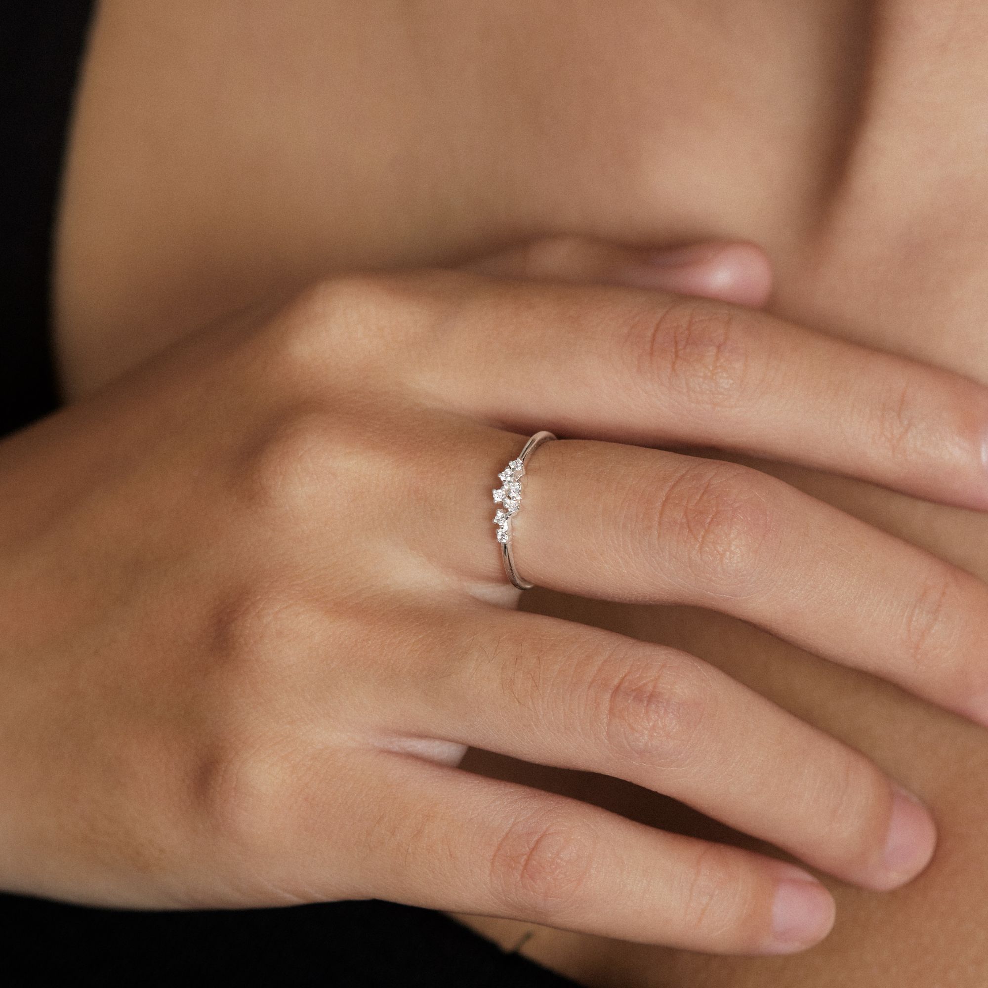 Nhẫn Bạc 925 Cành Hoa Đính Đá Lấp Lánh Flower Branch - VCR502