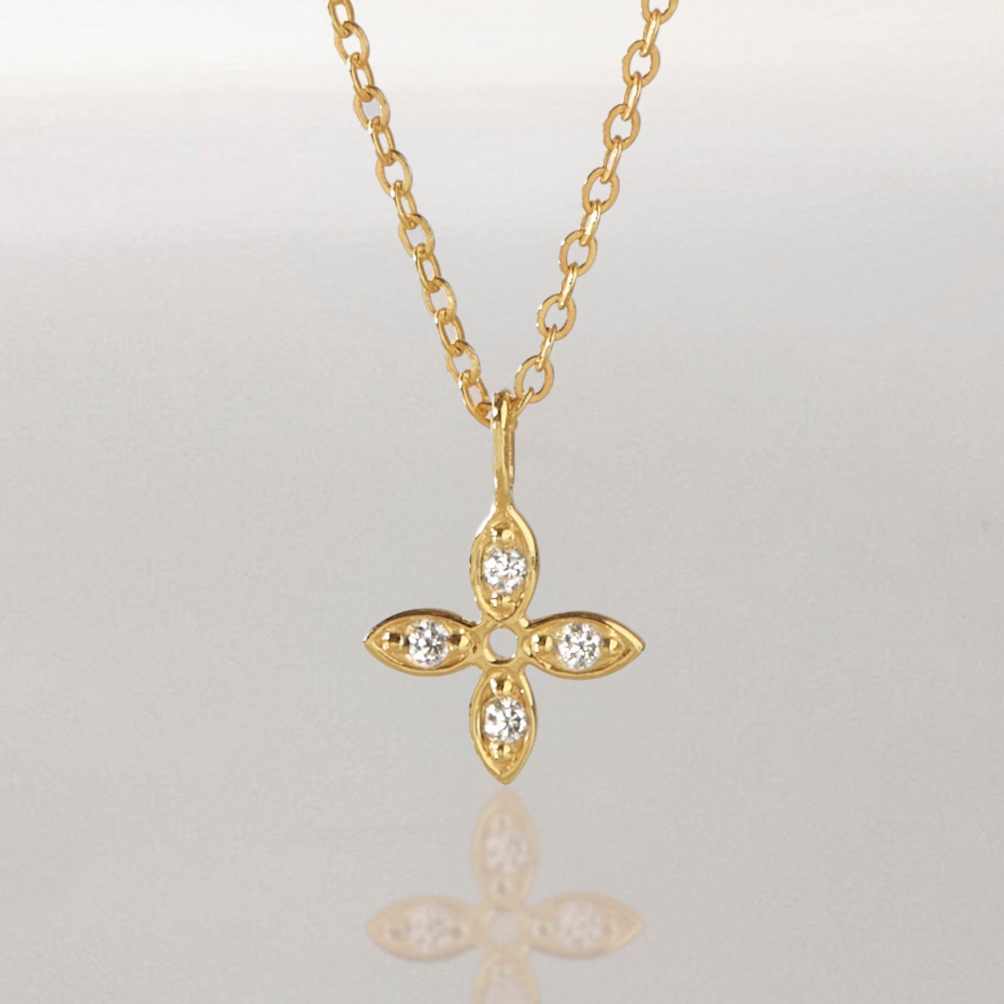 Dây Chuyền Bạc 925 Cỏ 4 Lá May Mắn - Tiny 4 Leaf Clover - VGN21