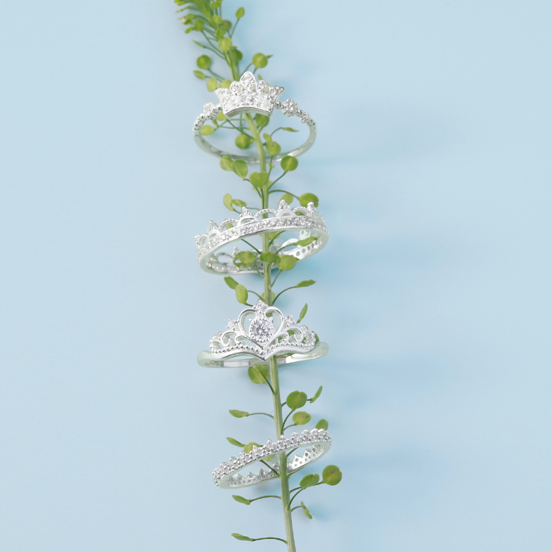 Nhẫn Bạc 925 Vương Miện Công Chúa Đính Đá Cách Điệu Crown Princess - VGR05