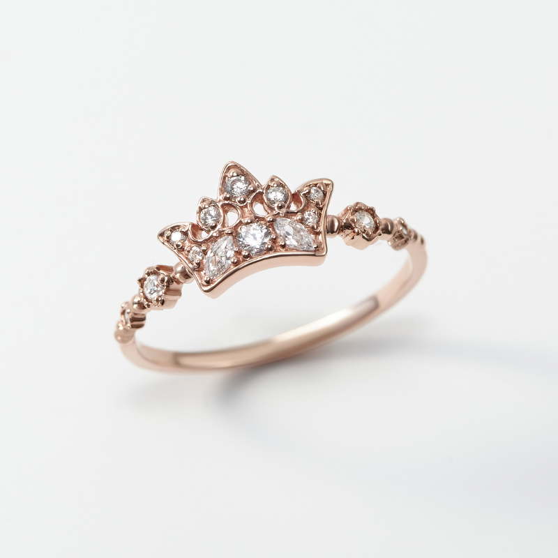 Nhẫn Bạc 925 Vương Miện Công Chúa Đính Đá Crown Princess - VGR04