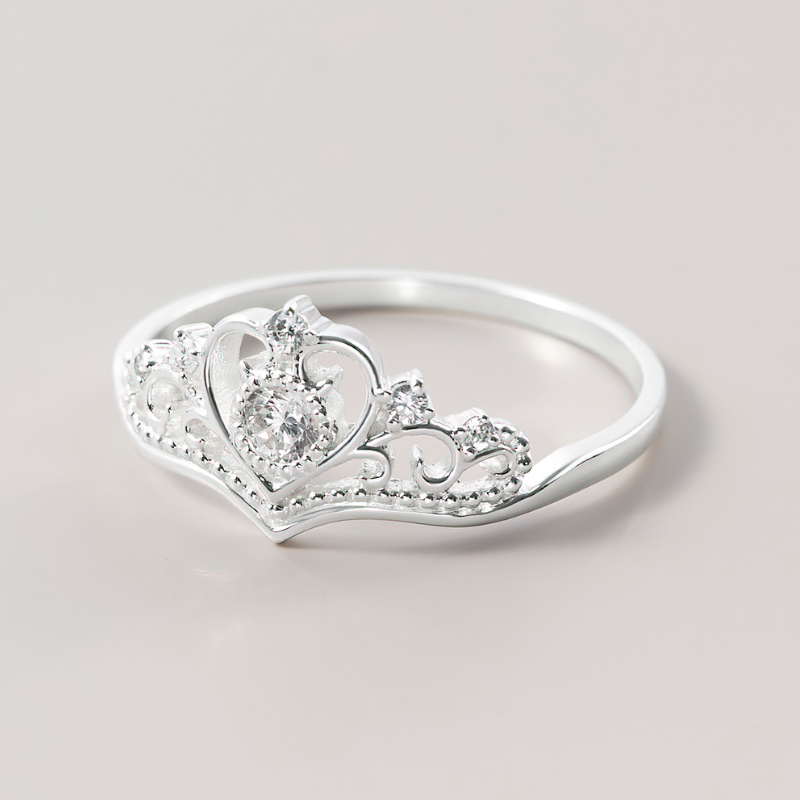 Nhẫn Bạc 925 Vương Miện Công Chúa Đính Đá Cách Điệu Crown Princess - VGR05