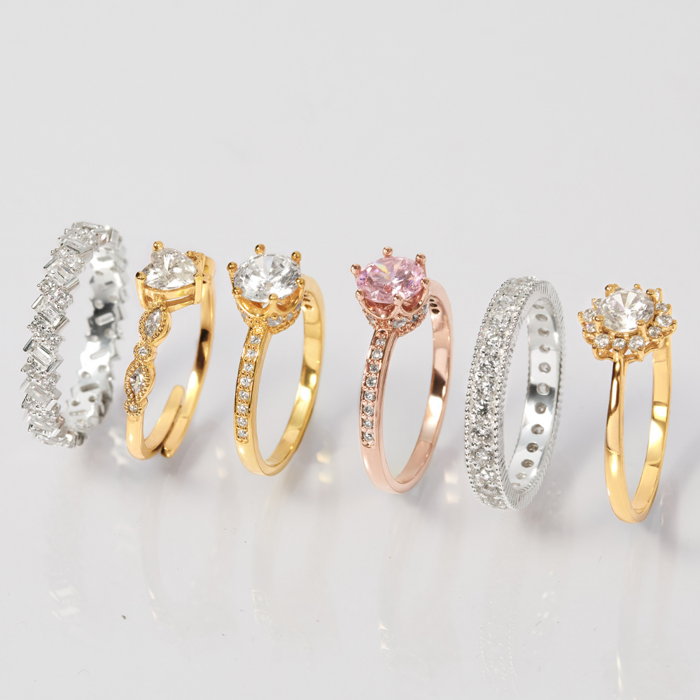 Nhẫn Bạc 925 Đá CZ Tròn Vương Miện Lấp Lánh Crown Ring - VCR16-CZ