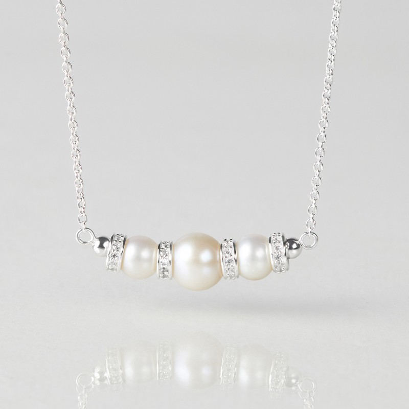 Vòng Cổ Bạc 925 Mặt Ngọc Trai Tự Nhiên Phối Đá Luxury Pearls - VUN502