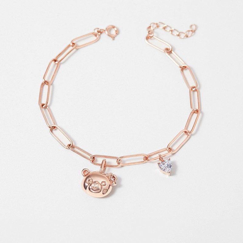 Vòng Tay Bạc 925 Hình Gấu Dễ Thương Đính Đá Pretty Bear - VYB51
